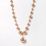10mm Round Beaded Charm Necklace 585 Rose Ball Bead Chains Jewelry Gift
