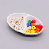 10mm Wooden Alphabet Beads for DIY Baby Teething Dummy Holder - 100PC