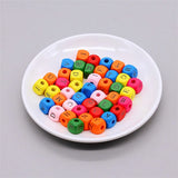 10mm Wooden Alphabet Beads for DIY Baby Teething Dummy Holder - 100PC
