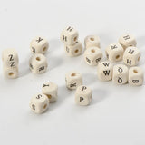 10mm Wooden Alphabet Beads for DIY Baby Teething Dummy Holder - 100PC