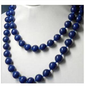 10mm Lapis Lazuli Necklace 35"