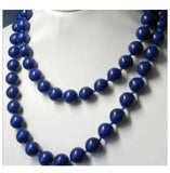 10mm Lapis Lazuli Necklace 35"