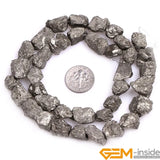 10mm Gray Pyrite Beads Natural Stone 15-inch Strand DIY Jewelry Making