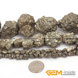 10mm Gray Pyrite Beads Natural Stone 15-inch Strand DIY Jewelry Making