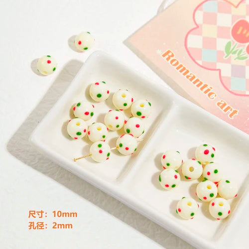 10mm Japanese Candy Dot Acrylic Beads DIY Necklace Bracelet Material
