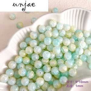 10mm Jade Crushed Gradient Glass Round Beads DIY Hand-Beaded Material