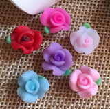 10mm 90pcs/pack Soft Polymer Clay Bead, Rose Flowers Bead, Soft Ceramic Bead