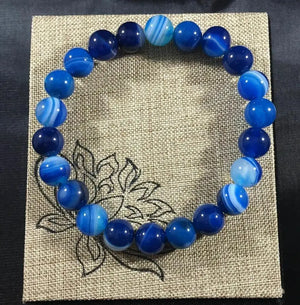 10mm Natural Agate Chakra Gem Healing Bracelet 7.5
