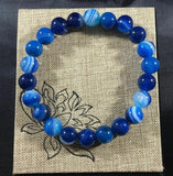 10mm Natural Agate Chakra Gem Healing Bracelet 7.5