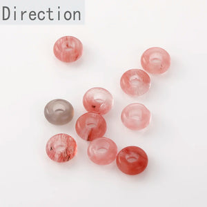 10mm Natural Crystal Agate Jade Large Hole Flat Beads