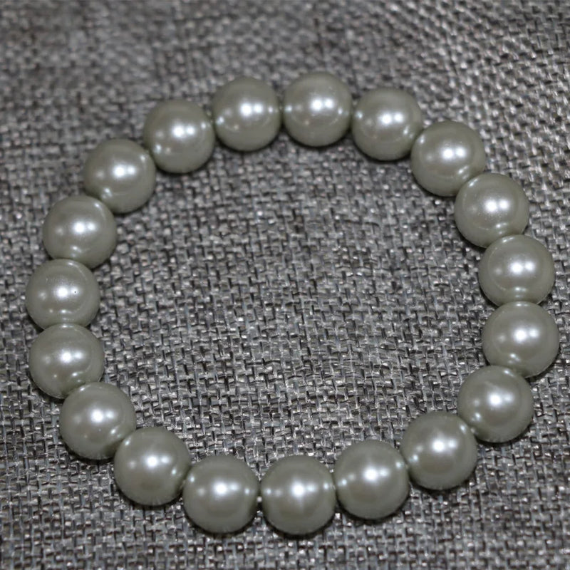 10mm Silver Shell Pearl Bracelet for Women DIY