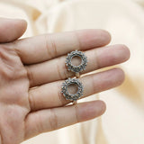 10mm Flower Round Bezel Tray 925 Sterling Silver Ring Setting