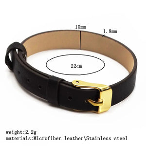 10mm Belt Bracelet Microfiber Leather Watchband