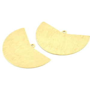 10P Raw Brass Fan Blank Charm Findings (Nickel Free)