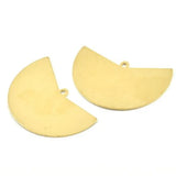 10P Raw Brass Fan Blank Charm Findings (Nickel Free)