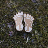 10pair Bigfoot Wood Stud Earrings Unique Jewelry