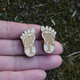 10pair Bigfoot Wood Stud Earrings Unique Jewelry
