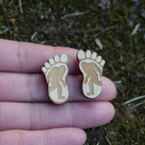 10pair Bigfoot Wood Stud Earrings Unique Jewelry