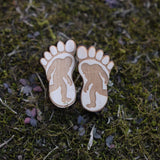 10pair Bigfoot Wood Stud Earrings Unique Jewelry