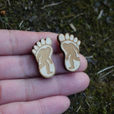 10pair Bigfoot Wood Stud Earrings Unique Jewelry