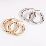 10pairs Women Silver Hoops Earrings Zinc Alloy Circle Earrings