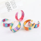 10 Pairs Gradient Rainbow C Earrings for Women