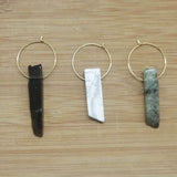 10 Pairs Healing Stone Hoop Earrings Amazonite Lapis Amethyst Quartz Crystal