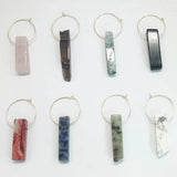 10 Pairs Healing Stone Hoop Earrings Amazonite Lapis Amethyst Quartz Crystal