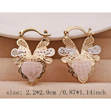 Heart Hoop Earrings Plated Copper Women Jewelry Wedding Party Gift