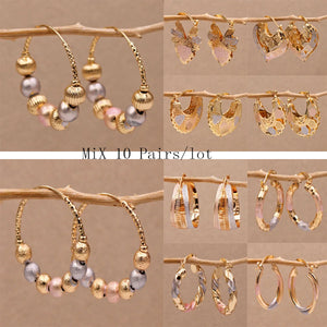 Heart Hoop Earrings Plated Copper Women Jewelry Wedding Party Gift