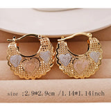 Heart Hoop Earrings Plated Copper Women Jewelry Wedding Party Gift