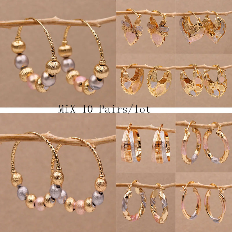 Heart Hoop Earrings Plated Copper Women Jewelry Wedding Party Gift