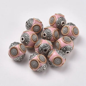 10pc Rhinestone Plated Beads w/ Alloy Cores 14~16mm for DIY Jewelry Making
