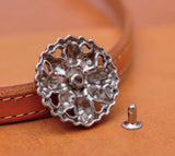 10pc Antique Silver Two-tone Skull Head Biker Punk Conchos For Belt