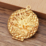 10pc Round Filigree Essential Oil Aromatherapy Diffuser Perfume Locket Pendant