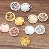 10pc Round Filigree Essential Oil Aromatherapy Diffuser Perfume Locket Pendant