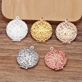 10pc Round Filigree Essential Oil Aromatherapy Diffuser Perfume Locket Pendant