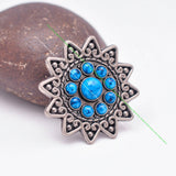 10pc 37mm Silver Turquoise Flower Star Concho DIY Leathercraft Leather Project