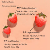 10pc 3D Strawberry Resin Charms Dangle Loop Pendants for Jewelry Making