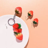 10pc 3D Strawberry Resin Charms Dangle Loop Pendants for Jewelry Making