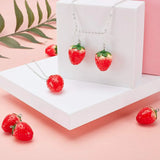 10pc 3D Strawberry Resin Charms Dangle Loop Pendants for Jewelry Making