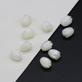10pc 8x10mm Flower Natural Shell Beads Carved Mother Of Pearl