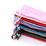 10pc Burlap Linen Drawstring Bags Wedding Favor Gift Bag