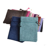 10pc Burlap Linen Drawstring Bags Wedding Favor Gift Bag