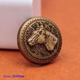 10pc Antique Brass Plated Horse Concho Screwback
