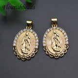 10pc CZ Paved Jesus Charms Metal Pendant DIY Necklace for Jewelry Making