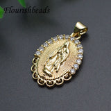 10pc CZ Paved Jesus Charms Metal Pendant DIY Necklace for Jewelry Making