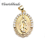 10pc CZ Paved Jesus Charms Metal Pendant DIY Necklace for Jewelry Making