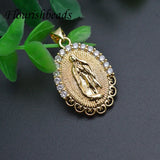 10pc CZ Paved Jesus Charms Metal Pendant DIY Necklace for Jewelry Making