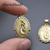 10pc CZ Paved Jesus Charms Metal Pendant DIY Necklace for Jewelry Making